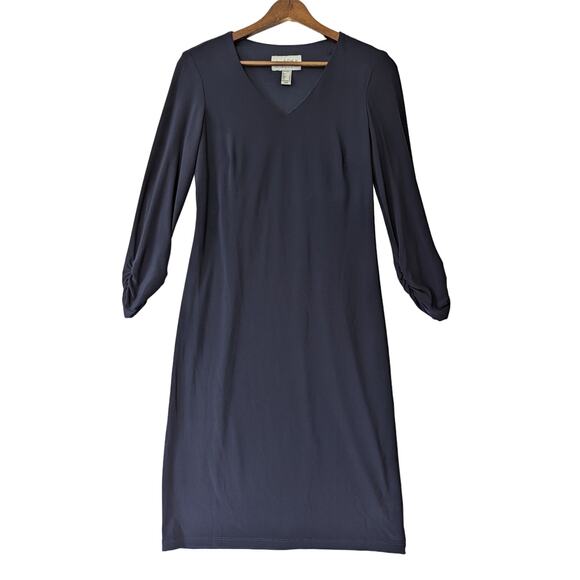 Joseph Ribkoff Womens Blue Jersey Knit Sheath Dress Size 4 Knee Length Career‎ - Picture 1 of 6